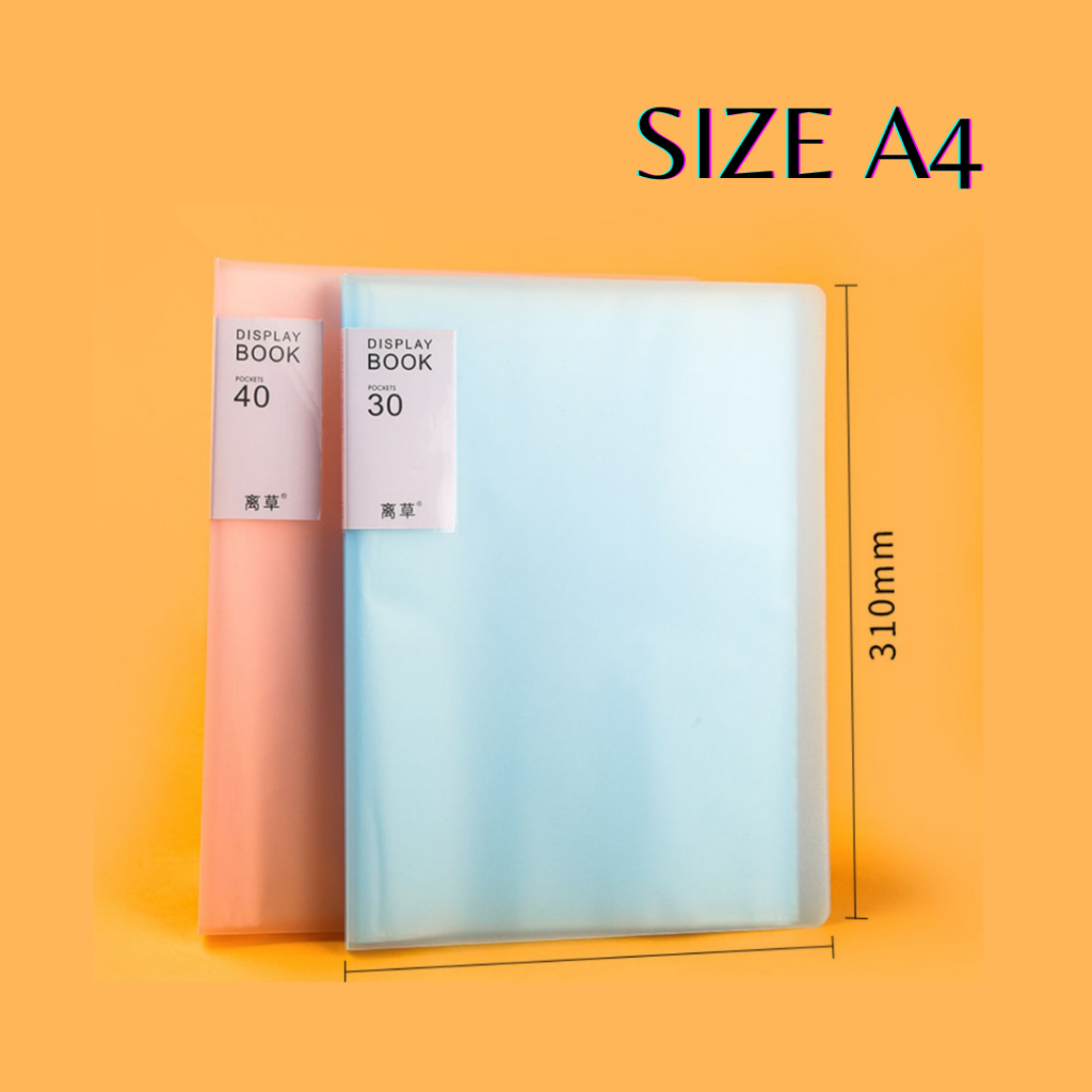 Document Keeper A4 / Clear Holder / Display Book 20 Lembar Pocket Pastel