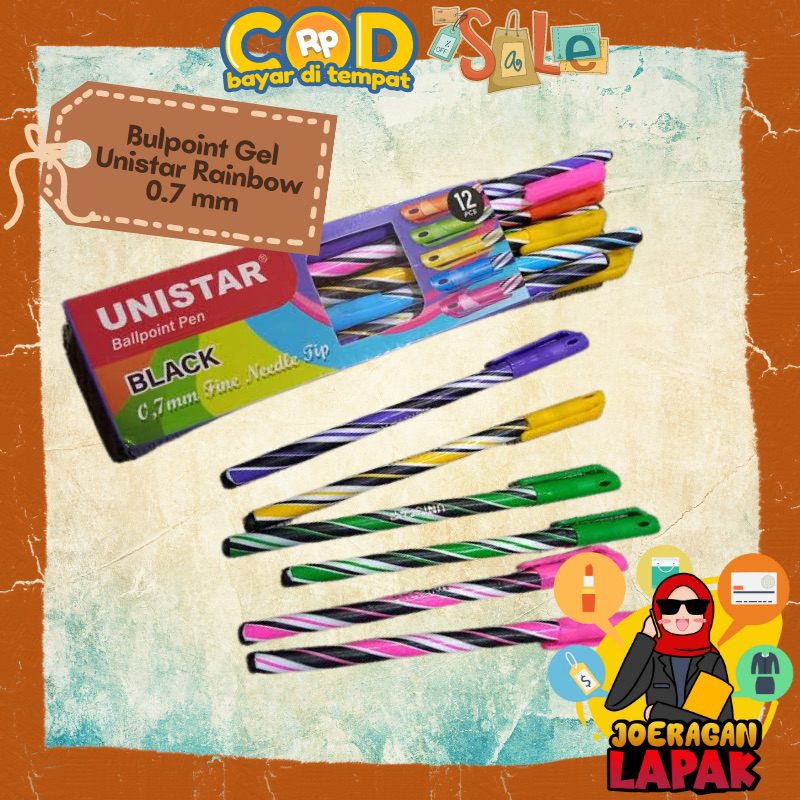

⭐️JOERAGANLAPAK⭐️PENA UNISTAR SATUAN RAINBOW 0.7mm PULPEN BULPEN PEN BULPOINT MURAH HADIAH SOUVENIR KADO 1 BOX 12PCS GROSIR