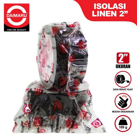 

CLOTH TAPE LAKBAN KAIN HITAM DAIMARU selotip isolasi 48 mm x 12 meter 36mm x 12m