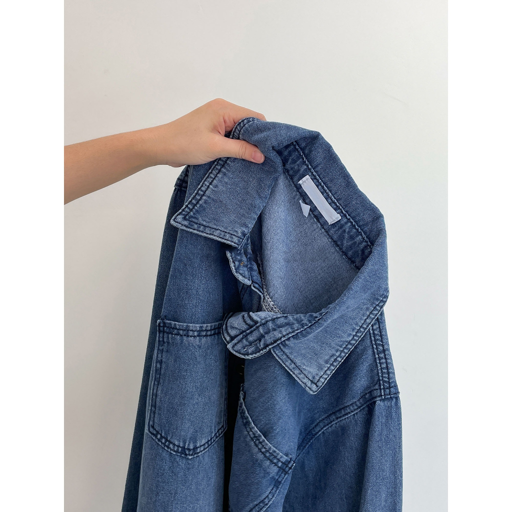 Jacket Denim Longgar Kerah gaya Korea Baru Wanita Yang Longgar