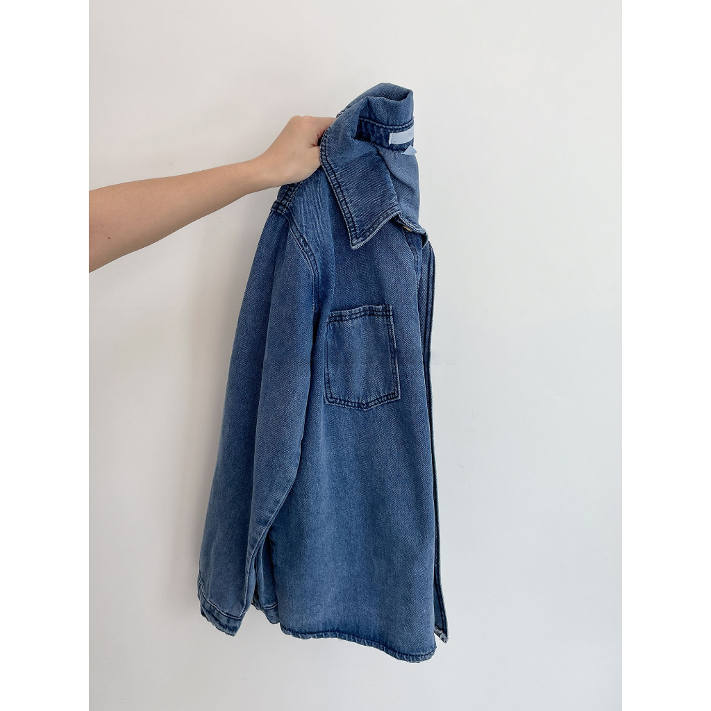 Jacket Denim Longgar Kerah gaya Korea Baru Wanita Yang Longgar