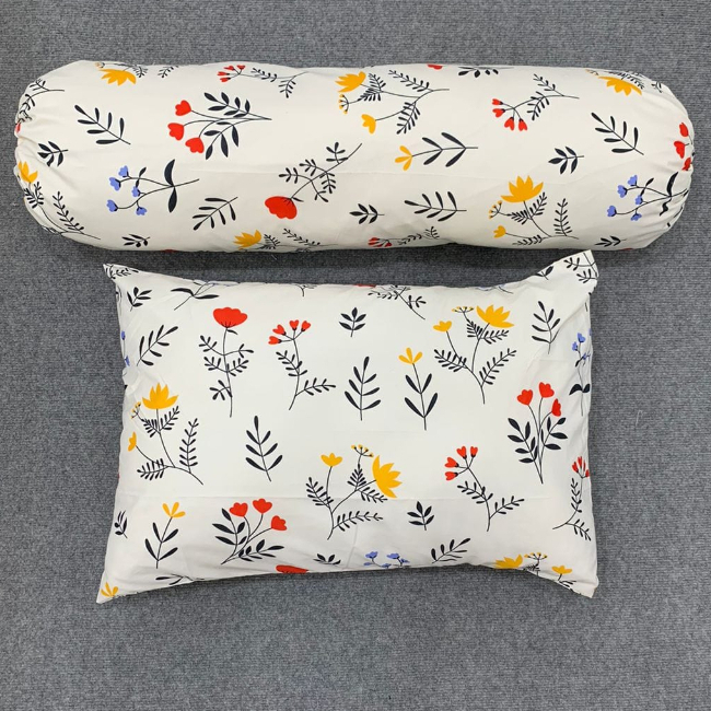 SARUNG BANTAL DAN GULING / SARUNG BANTAL GULING MOTIF BUNGA KOTAK KOTAK MINIMALIS