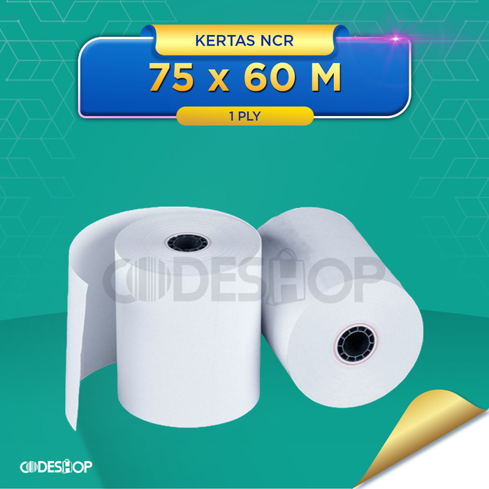 Kertas Kasir 75x60 mm NCR 1 Lapis Printer Dot matrix Epson Xprinter