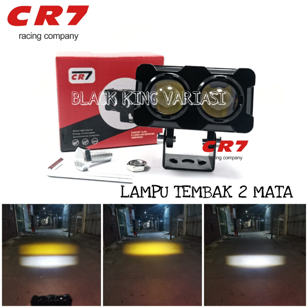 Lampu tembak LED Laser D2 Lampu Tembak SQL 2 Mata Lampu Tembak Sorot Laser SQL 2 Warna Putih Kuning CR7