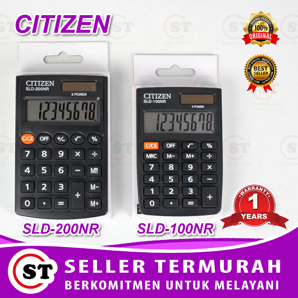 

Kalkulator Citizen SLD-200NR Calculator SLD-100NR 8 Digit SLD-200 ASLI