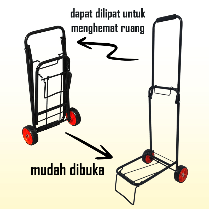 Troli Serbaguna Multifungsi Troley Besi lipat Murah Kuat dan Awet Ringan Free Tali