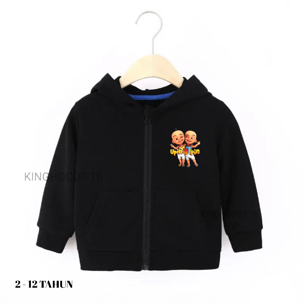 Jaket Zipper Anak laki laki Perempuan Upin Ipin Umur 2 Sampai 1 2 3 4 5 6 7 8 9 10 11 12 13 Tahun/Zi