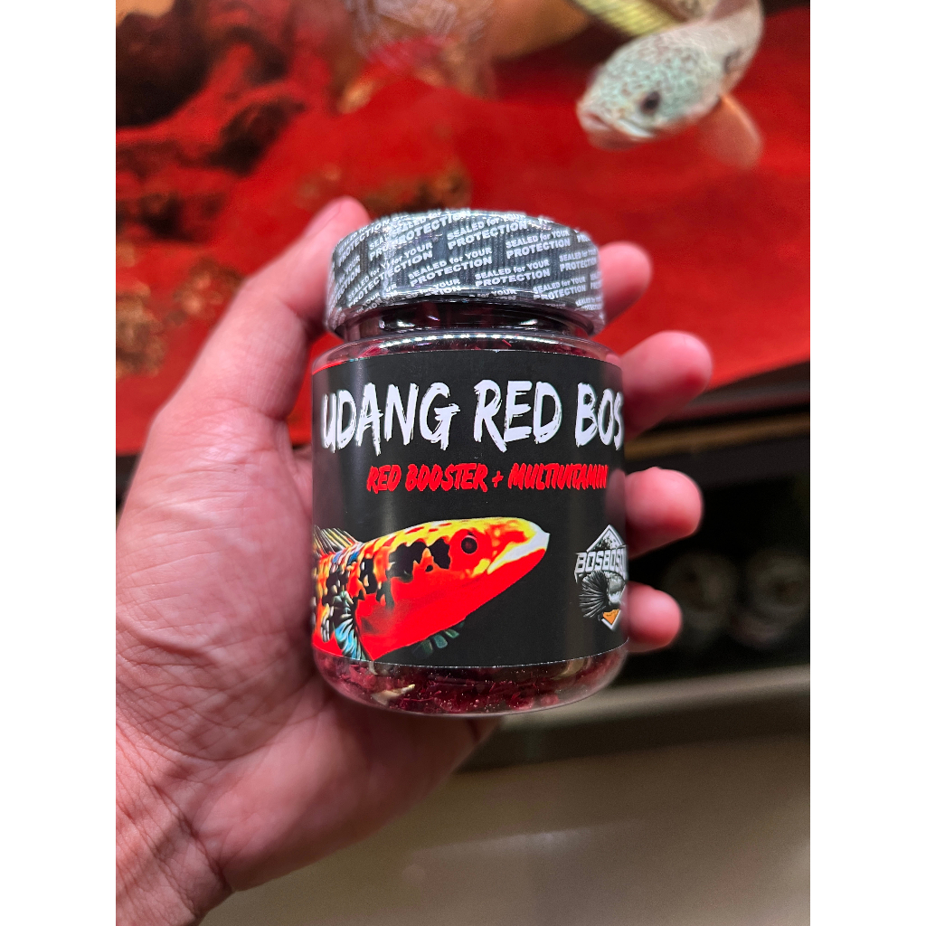 UDANG KERING RED (MERAH) @BOS BOS QU Grade A + Multivitamin BERAT 30 GRAM