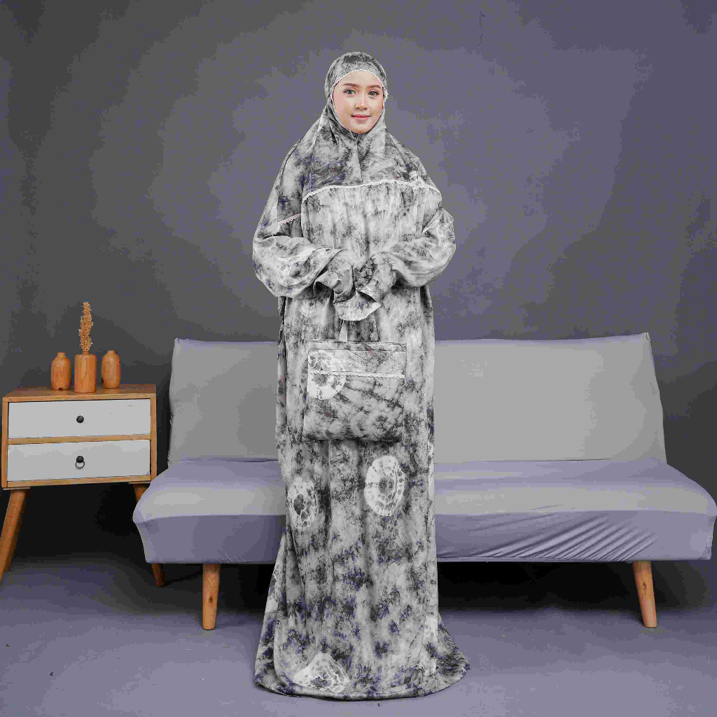 Mukena dewasa terusan tie dye ikat jumbo halya shop