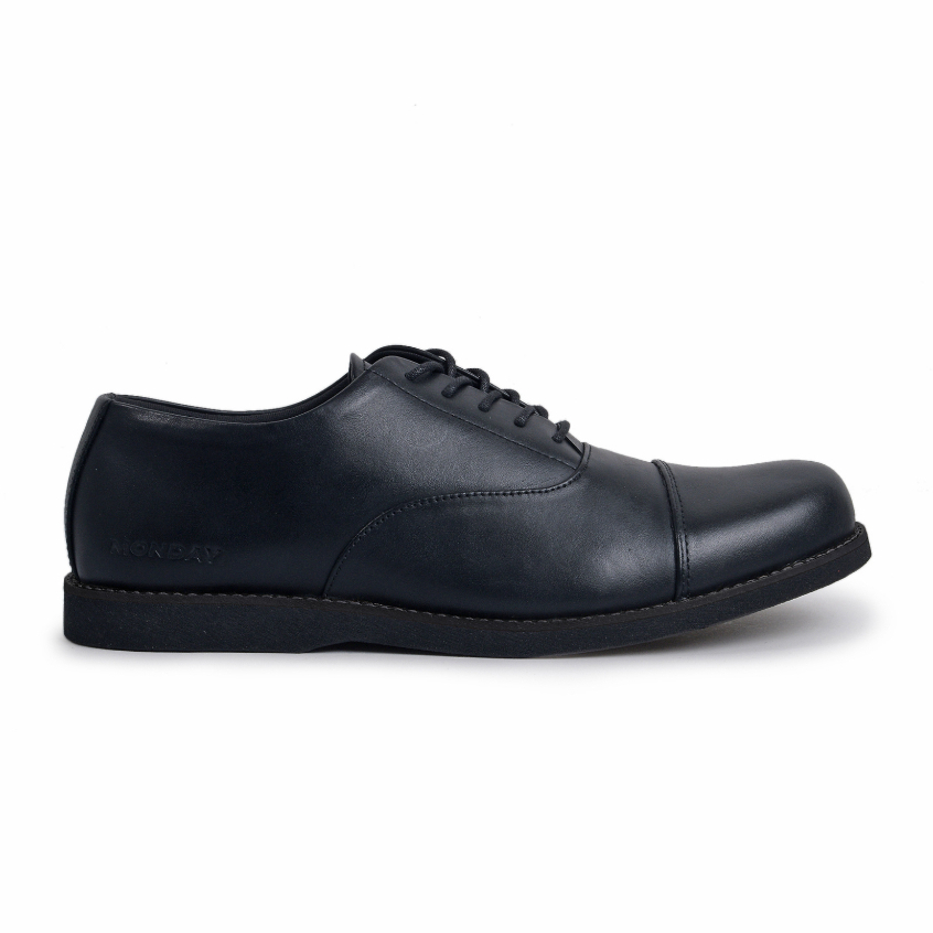 Sepatu Pantofel Pria Kerja Oxford Kulit Asli Fomal Kantor Shoes Loafers Fantofel Cowok Laki laki Sepatu Kerja Resmi Kondangan Ori Monday Oxford Full Black GL