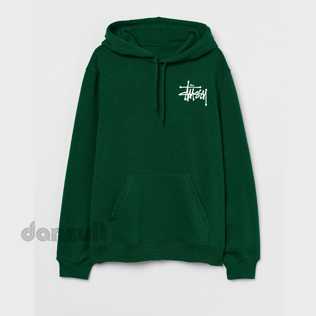 Sweater Hoodie Pria/Wanita Size M - XXXL Sweater Hoodie Distro STUSSY Bahan Fleece Tebal Premium