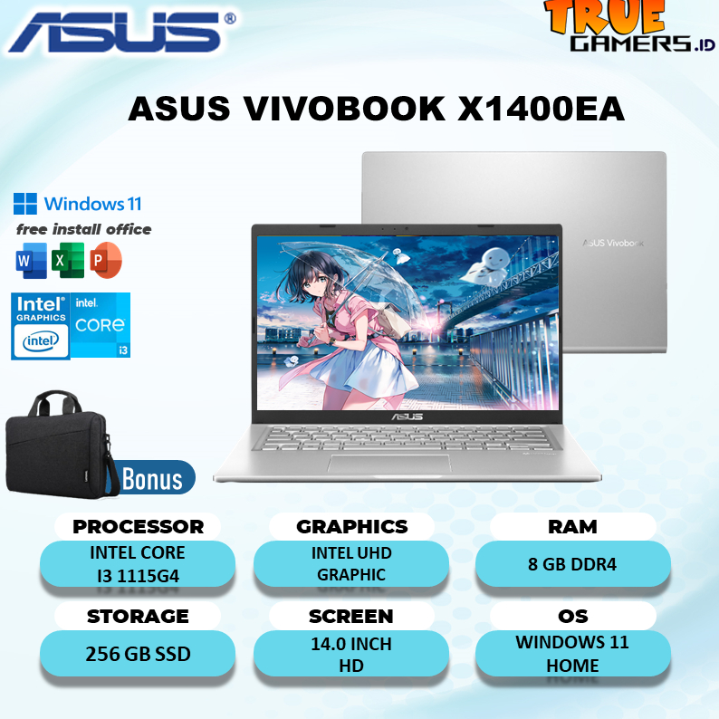Laptop ASUS VIVOBOOK X1400EA  i3 1115G4 8GB256SSD Win10 14.0