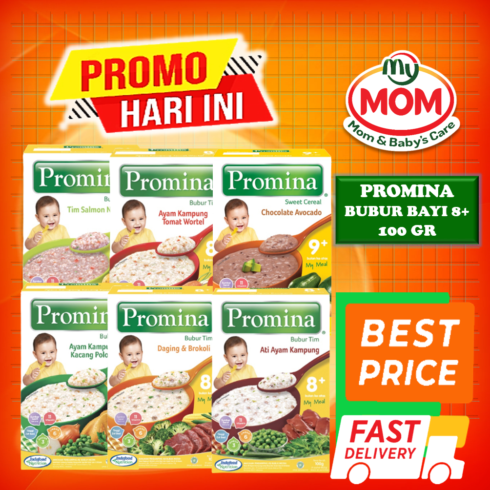 [BPOM] Promina Bubur Bayi 8+ 100gr / Bubur Tim Bayi / MPASI Bayi / Makanan Bayi / Snack Bayi / Cemilan Bayi / MYMOM