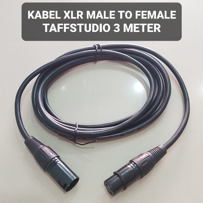 TAFFSTUDIO Kabel XLR Male Female 3 Meter Canon Jantan Betina