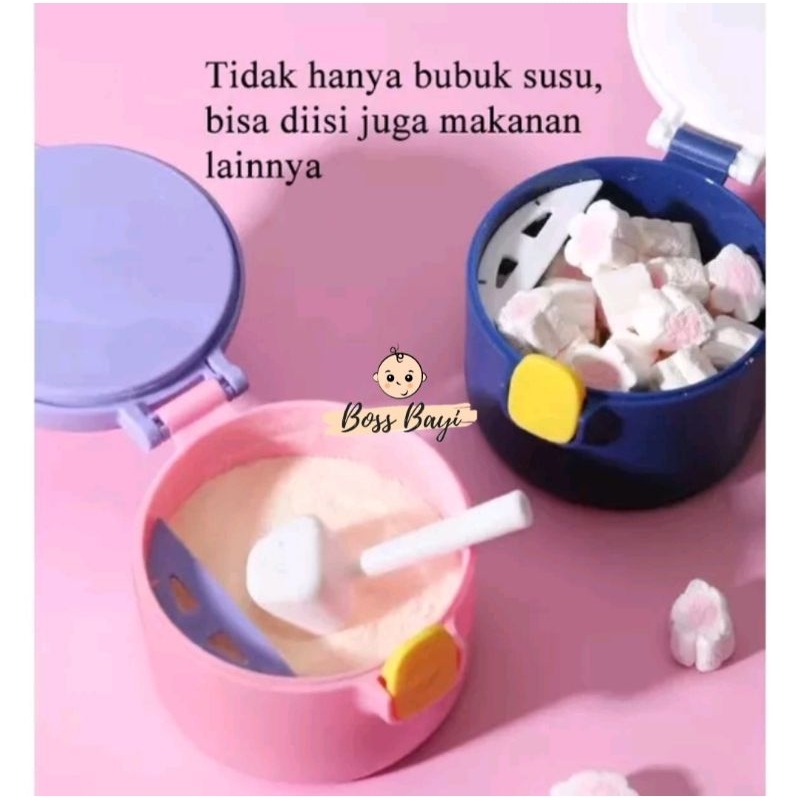 BOSS BAYI - Kotak Penyimpanan Susu Bubuk LOVE Portable ( Biru / Pink)