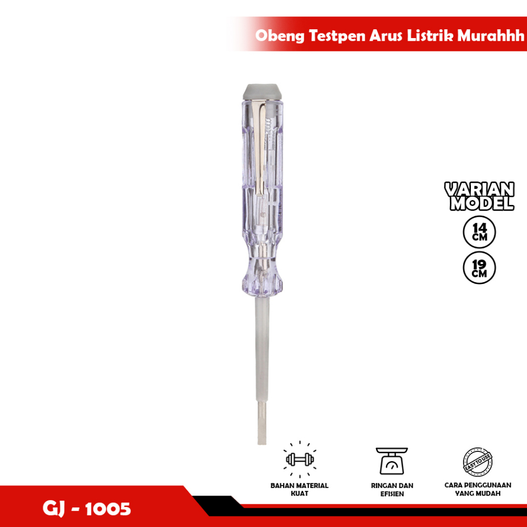 Obeng Testpen Arus Listrik / PUTIH BESAR 19CM / KECIL 14CM-YOSINOGAWA