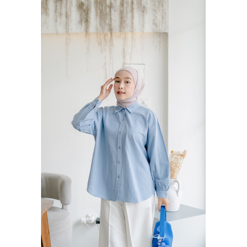 Haura Kemeja Linen Premium | Kemeja Ngantor/Kuliah | Casual Look