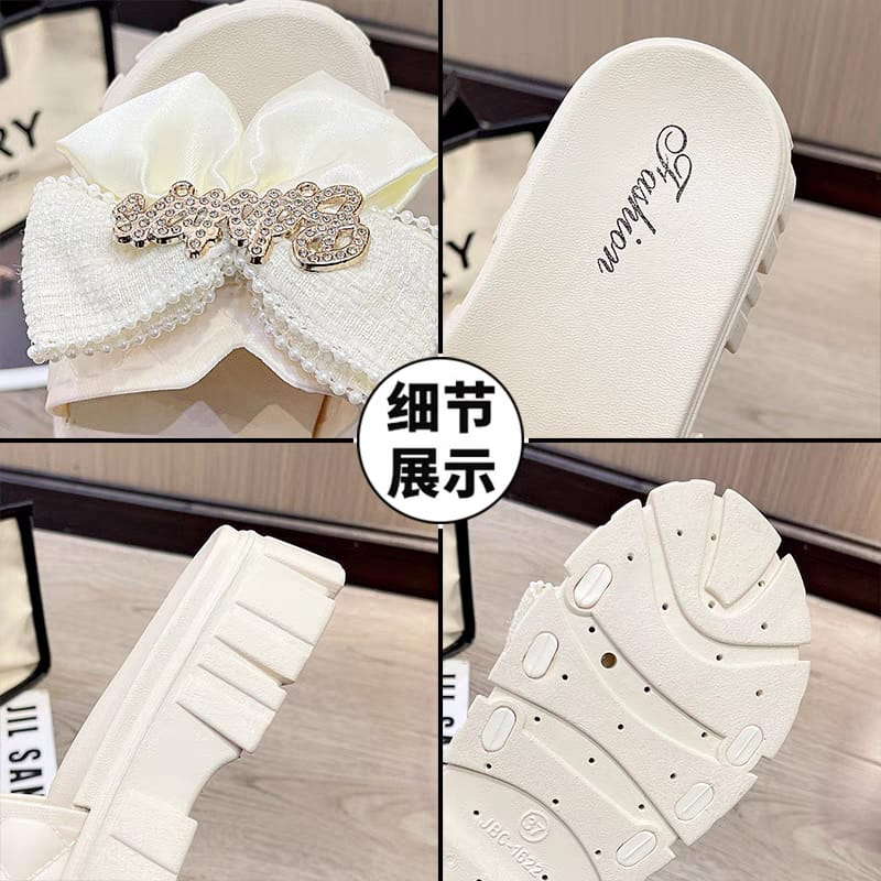 TG1723 Sandal Wanita  Model Wedges Fashion Motif Pita Kotak