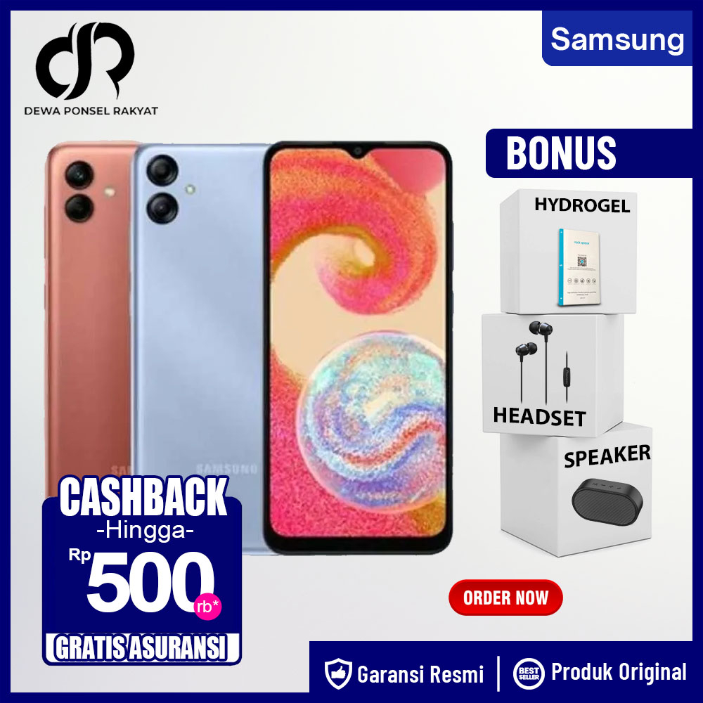 Handphone Samsung Galaxy A04e 3GB+3GB Garansi Resmi Samsung A04e 3 GB 32 GB Not A52S A32 A23 A24 A33 A34 A53 A54 A73 A03S A04 A04S A13 A14 A03 CORE M12 M22 M23 M32 M33 M53 A7 LITE A8