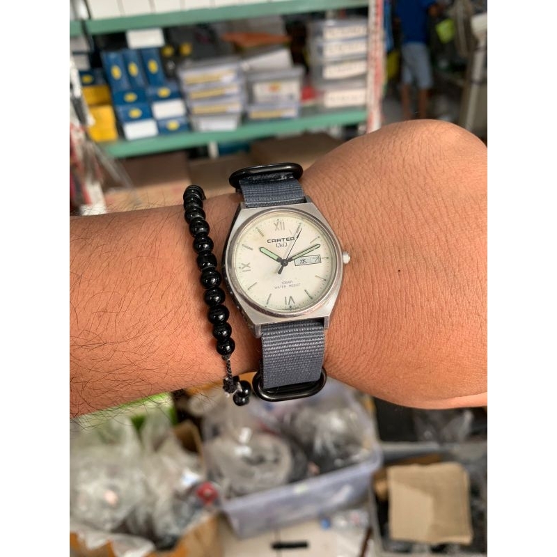 Strap tali jam tangan kanvas Nato pvd Abu abu