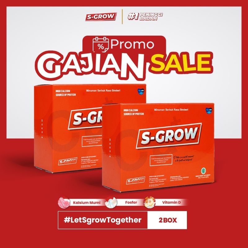 S-GROW SUSU PENINGGI BADAN 2 BOX ISI 20 SACHET,  SUSU S-GROW ORIGINAL, S-GROW ASLI SUSU PENINGGI BAD