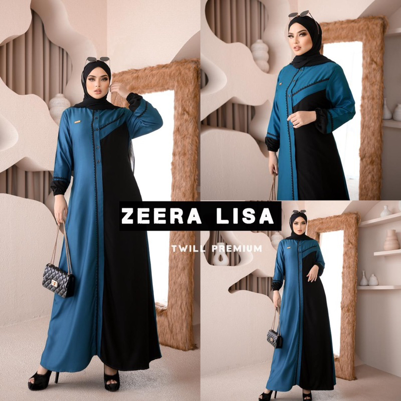 Daster Arab Zeera LISA Maxi Dress Gamis Twill Premium