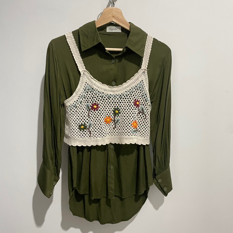 blouse wanita preloved / kemeja vest/ atasan wanita merk mayoutfit / tunik wanita