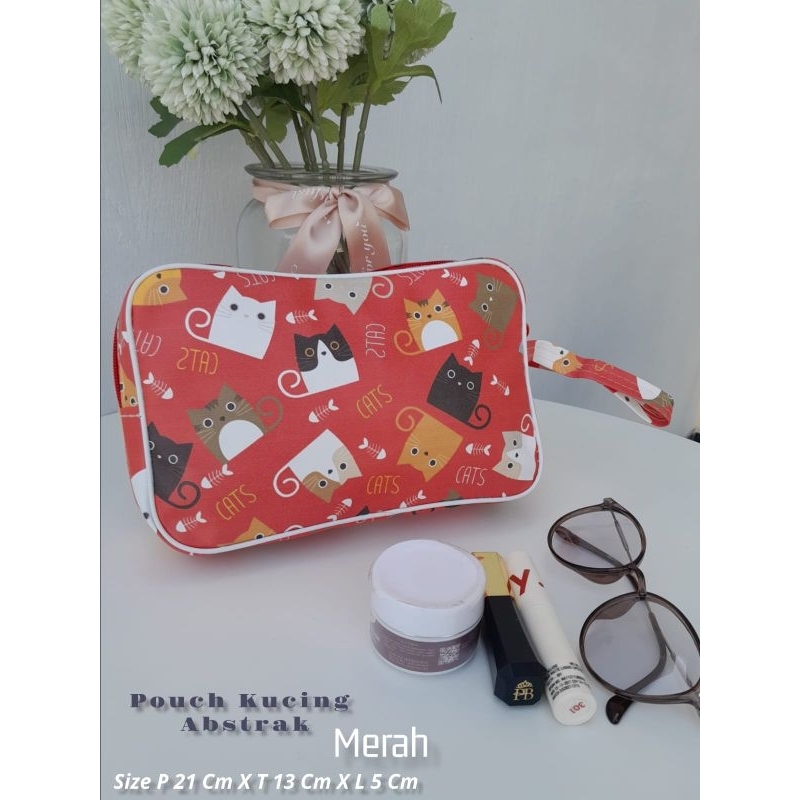 POUCH TALI SAMPING KOSMETIK MOTIF ANIMAL