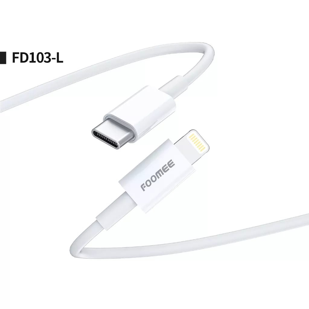 A_  Foomee FD103-L Kabel Data Type C to Lightning iPhone Fast Charging PD 27W 1M