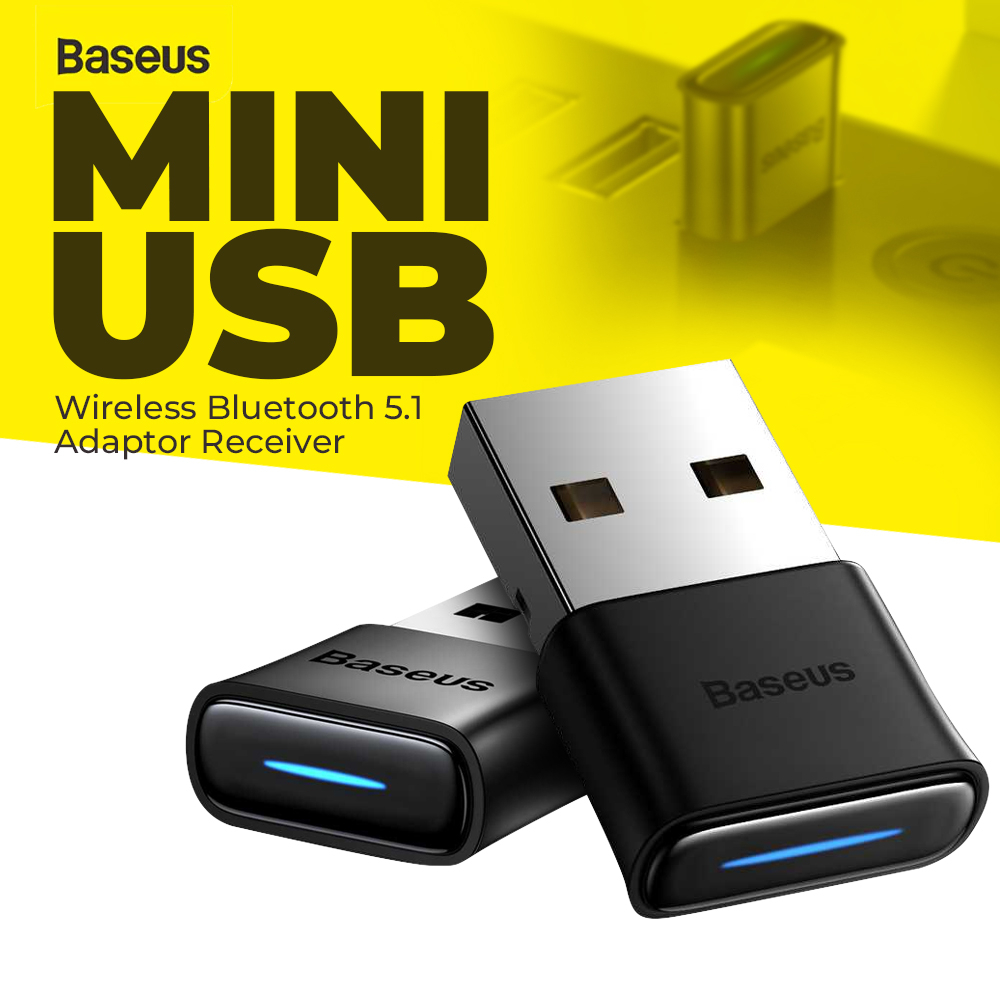 Baseus Mini USB Wireless Bluetooth 5.1 Adaptor Receiver - BA04 - Black