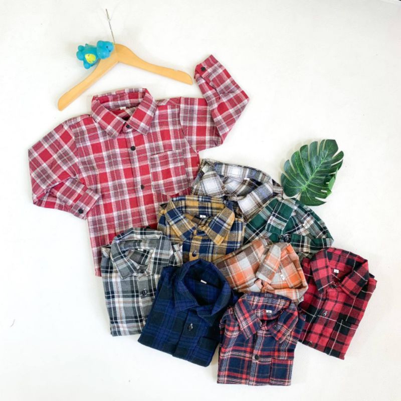 GROSIR 43.870, KEMEJA ANAK MURAH, KEMEJA FLANEL PANJANG, Usia 3-6thn