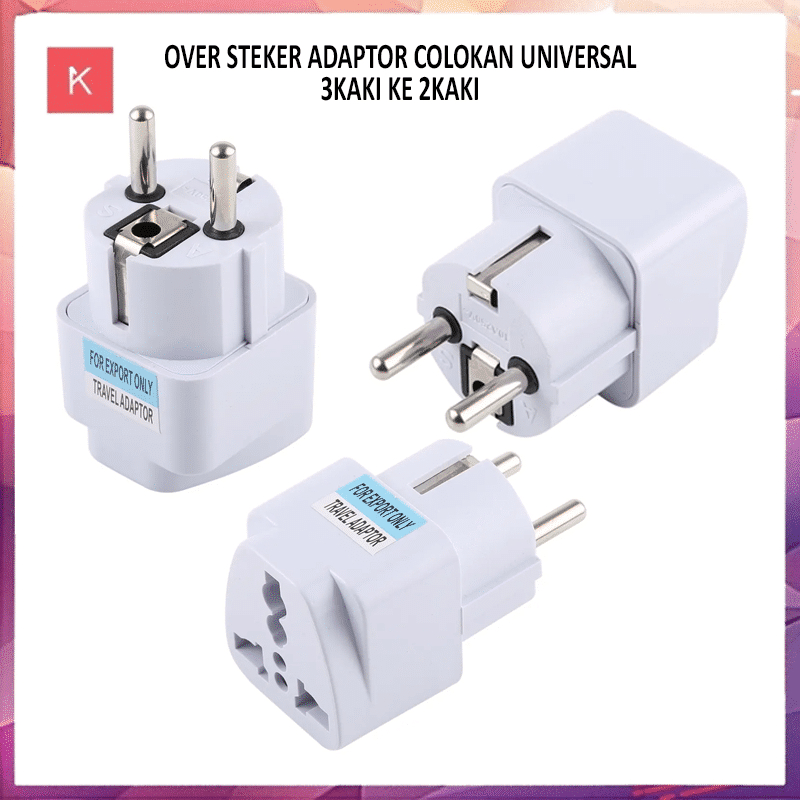 ANG COVER STEKER SAMBUNGAN COLOKAN LISTRIK UNIVERSAL 3 KAKI KE 2 KAKI BULAT