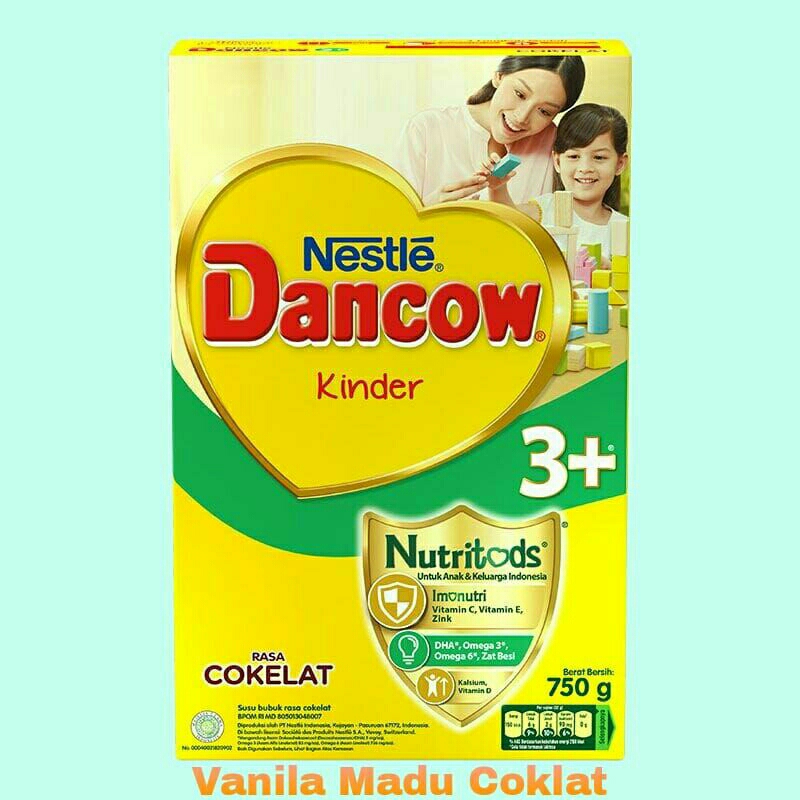 Dancow 3 Vanila Madu Coklat Imonutri 750 Gr Susu Pertumbuhan Anak Usia 3-5 Tahun