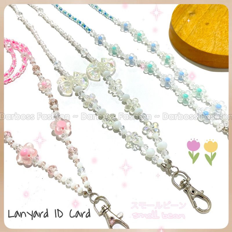 Lanyard ID Card / Kalung ID Card Beads Crystal /LANYARD NAME TAG /  Gantungan ID Card / Lanyard Kartu Tanda pengenal / Strap HP / Strap ID /