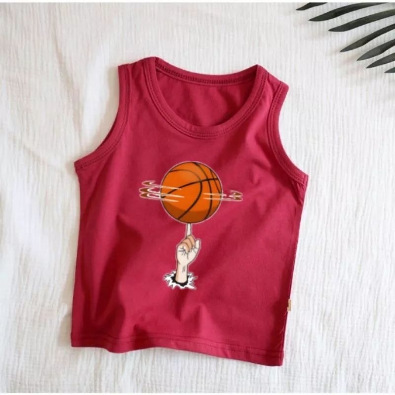 Singlet Anak Baskett Kaos Singlet Anak Ideal Usia 2-10 Tahun