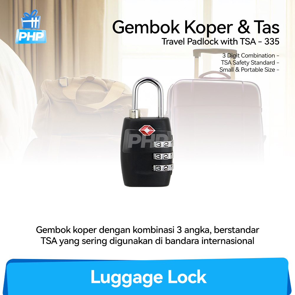 #PHP Gembok Koper & Tas Mini / Travel Luggage Lock TSA-335 (3 Angka)