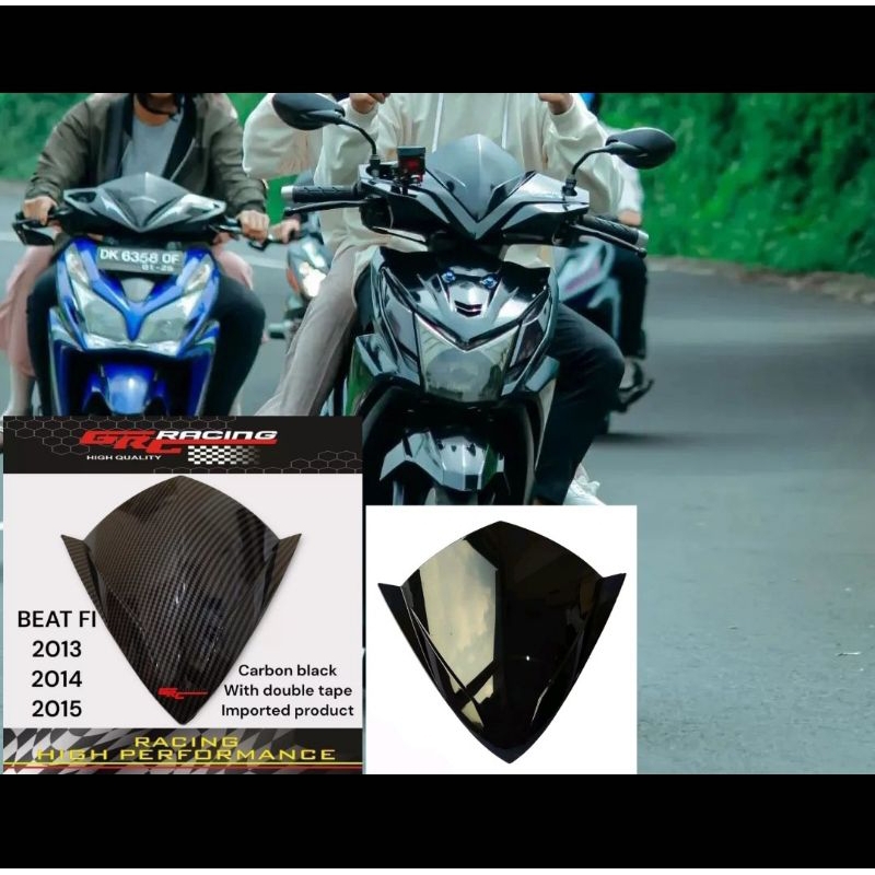 Visor variasi bahan anti pecah pnp beat fi lama 2013 warna hitam &amp; carbon wtp free perekat lem 3m doubel tape