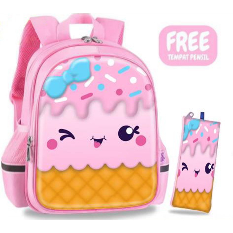 BPT PREMIUM - tas ransel anak sekolah PAUD TK SD LAKI 2in1 PREMIUM VIRAL terbaru 2023 karakter ES KRIM MIXSUE terlaris bisa COD free botol kaca