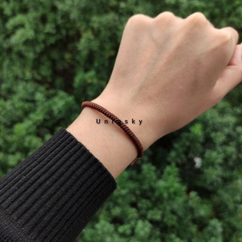 Gelang tali tibet full coklat gelang tali original tibetan gelang tali kebruntungan