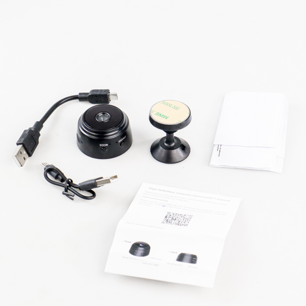 TAFFWARE MINI WIFI IP CAMERA CCTV WIDE ANGLE NIGHTVISION 1080P A9NV BLACK