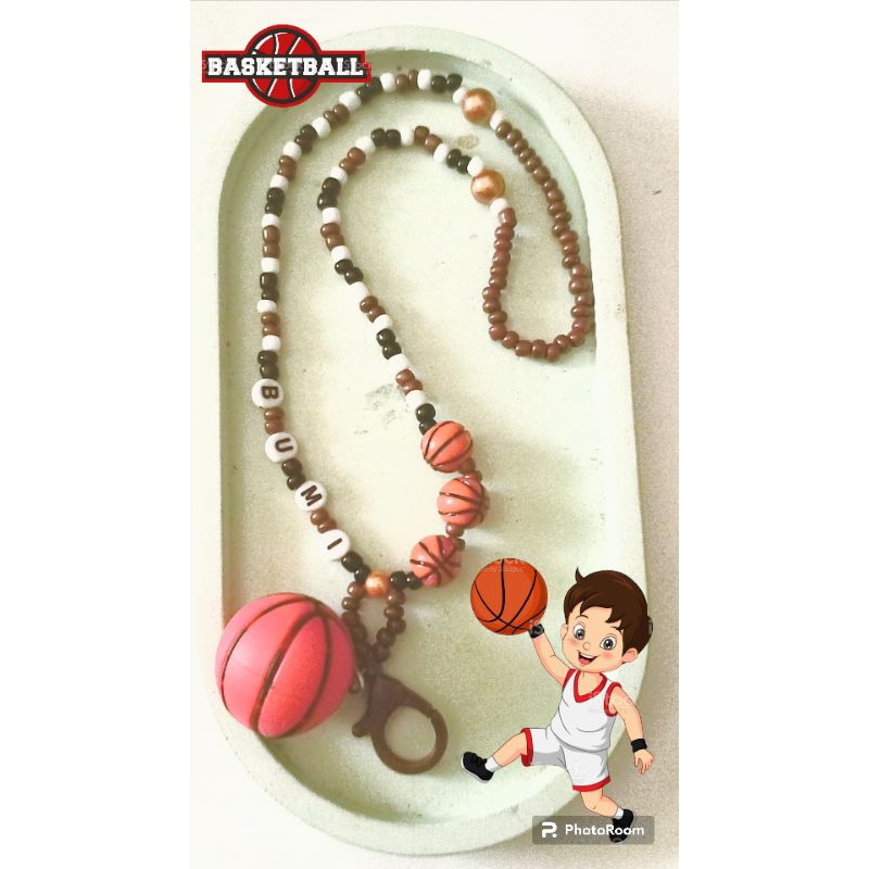 kalung DOT bayi dari manik-manik bisa custom nama / tema kartun