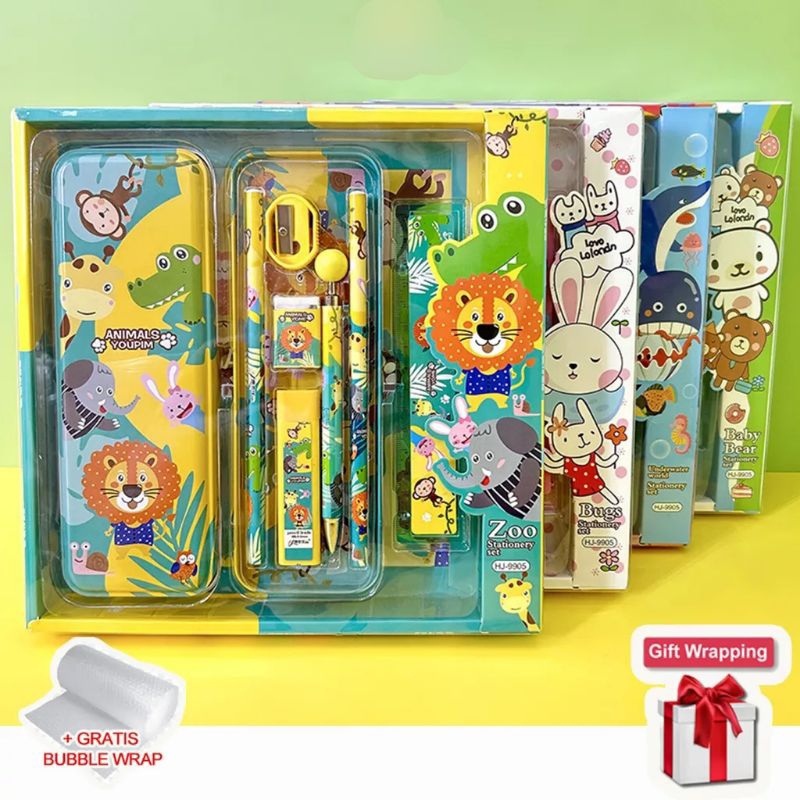 

KOTAK PENSIL ANAK SEKOLAH PAKET COMPLETE 7IN1 / STATIONERY COMPLETE / Set Paket Alat Tulis Anak Sekolah Komplit 7in1 / Perlengkapan Sekolah