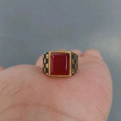 batu cincin red baron kotak keristal cutting