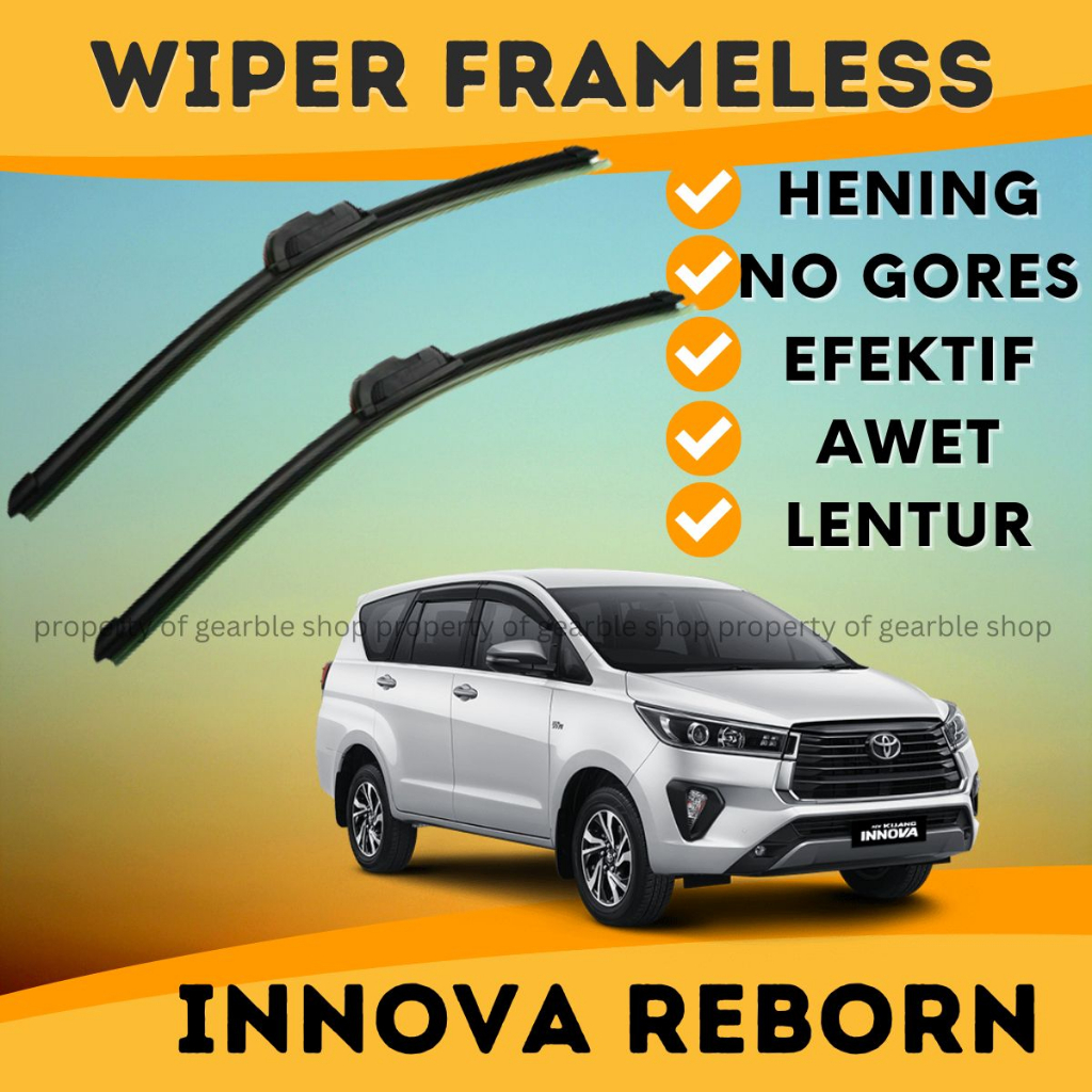 Wiper Kaca Depan Innova Reborn Wifer Mobil Innova Model Pisang Bahan Karet Sepas-ng 1 Set 2 Pcs