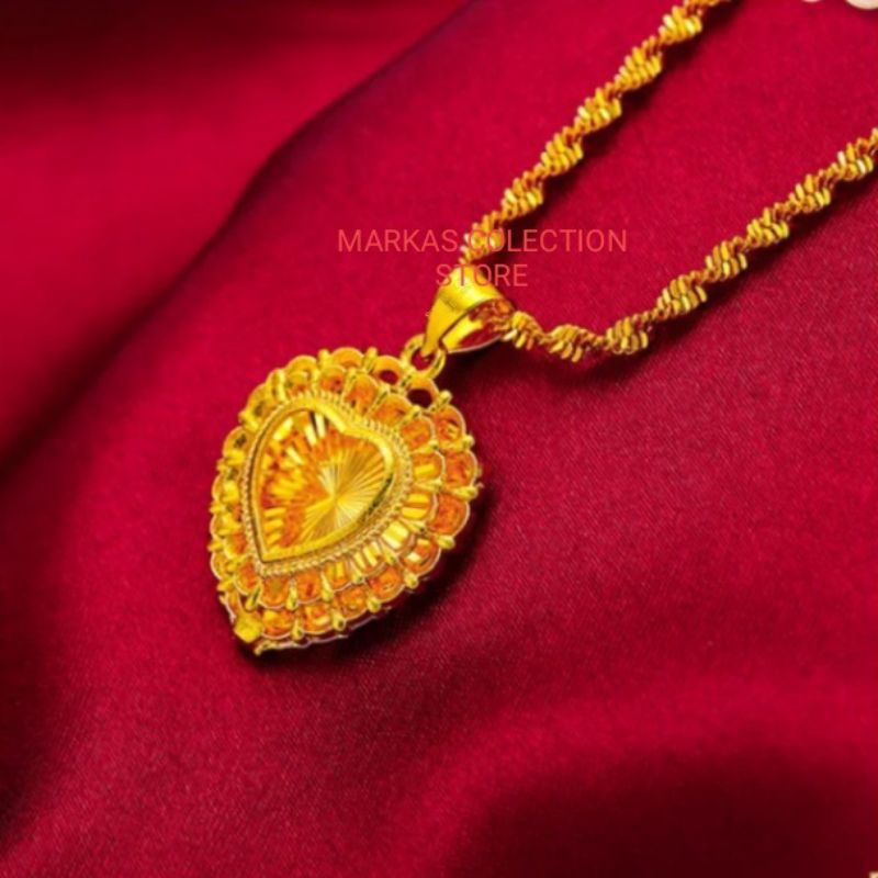 Kalung liontin 24k Kancing Emas  Hadiah Hari Raya untuk Istrinya 24k kalung emas liontin