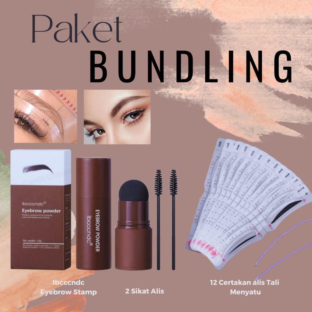 1 PAKET IBCCCNDC STAMP EYEBROW DENGAN CETAKAN TALI ALIS ISI 12 PCS Instan Bedak Alis Eyebrow Powder Eyebrow Stamp Alis Stempel Alis