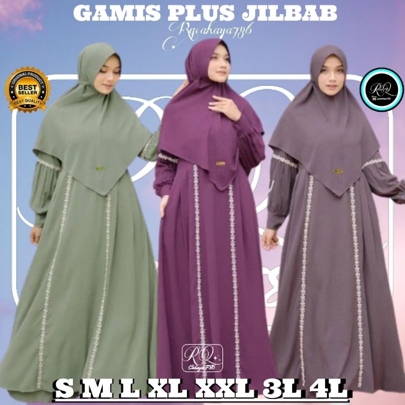 Gamis plus jilbab Gamis set terbaru masakini /Almira syari set/ bahan manggo tidak nerawang tebal halus lembut nyaman dipakai Sehari hari Gamsi syari ukuran gamis seragam pengajian gamis remaja perempuan pesta dan kondangan ALMIRA SYARI SET PLUS JILBAB