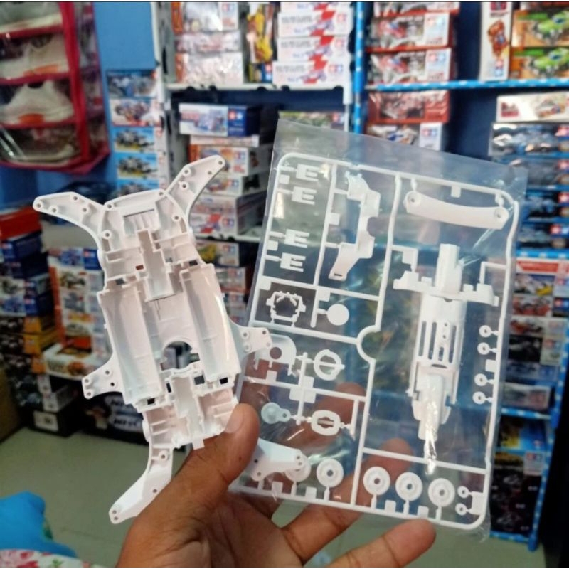Tamiya Ma Chassis Set ABS Resin White / Casis MA Putih + Gearbox MA White