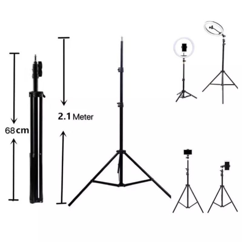 Tripod 2.1 Meter Bahan Besi Alumunium Stand HP Tripod HP &amp; Kamera