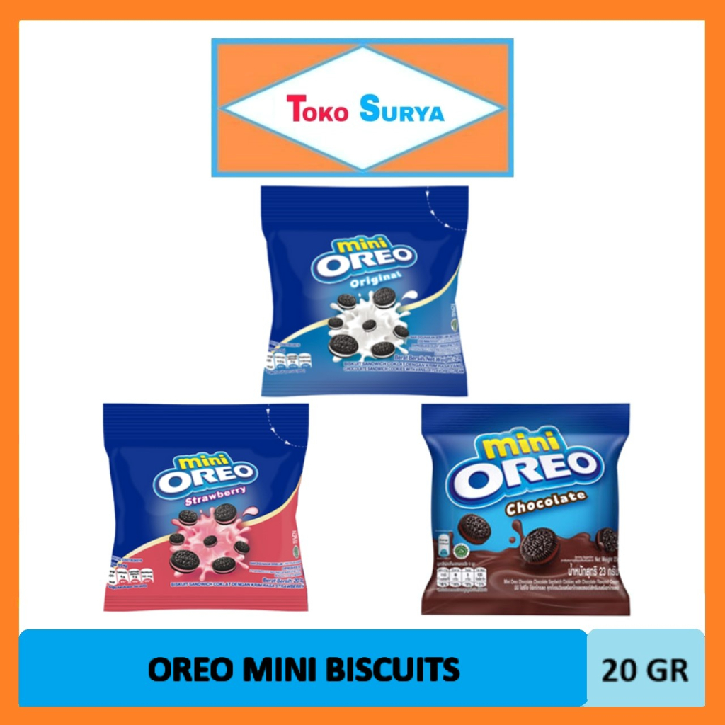 

Mini Oreo Biskuit Original/Chocolate/Strawberry Mondelez 20 gr